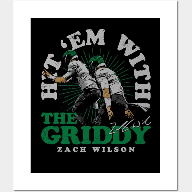 Zach Wilson New York J Griddy Celebration Wall Art by Chunta_Design